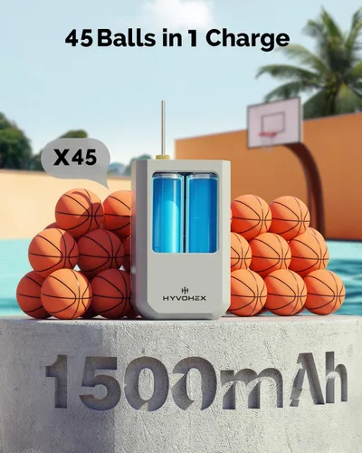 Miniatura 3 de Bomba de Aire para Pelotas Deportivas, Bomba de Baloncesto Eléctrica Portátil con Inflado Ultra Rápido, con Pantalla LED Digital, Bomba de Aire