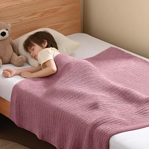 Miniatura 8 de Guohaoi Almohadilla de regazo con peso de punto (beige 20 x 30 pulgadas, 2 libras) sin cuentas, manta con peso refrescante para niños para siesta