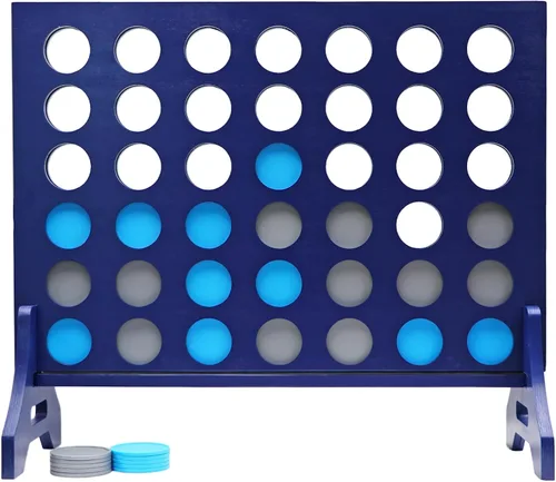 Miniatura 18 de Tailgating Pros Cuatro en una fila gigante azul marino premium con funda de transporte – Juego de patio al aire libre de gran tamaño – ¡Muchos