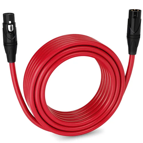 Miniatura 158 de LyxPro Cable de micrófono XLR hembra a macho de ángulo recto de 3 pines de 1.5 pies para altavoces amplificados, interfaz de audio, rendimiento