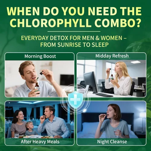Miniatura 3 de Lukaree Chlorophyll - Gotas líquidas y cápsulas combinadas, soporte de doble acción para limpieza, energía y frescura oral, apoyo inmunológico