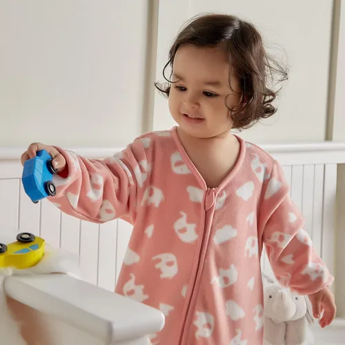 Miniatura 5 de DaysU Saco de dormir de micro forro polar para bebé de 18 a 24 meses con mangas largas de 1.5 TOG, manta cálida de felpa para bebé con cremallera