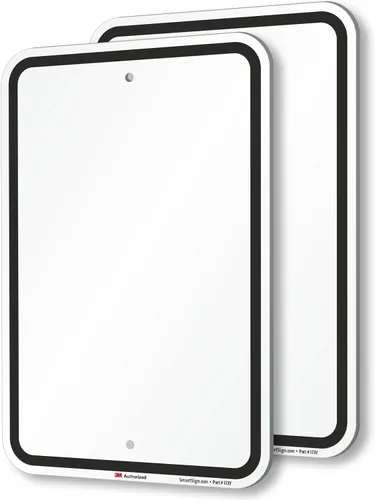 Miniatura 8 de SmartSign Letrero de metal en blanco de 24 x 18 pulgadas con borde, serigrafiado, aluminio laminado U52 de 80 mil a prueba de óxido, blanco y negro