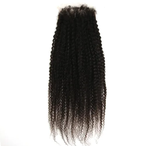 Miniatura 8 de Afro Kinky Curly 5x5 HD Cierre de encaje prearrancado con borde rizado de bebé 4B 4C, cierre de encaje HD de cabello humano transparente