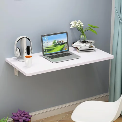 Miniatura 8 de Mesa plegable montada en la pared, ahorro de espacio, escritorio para computadora, mesa de lavandería, mesa plegable de pared para ropa plegable