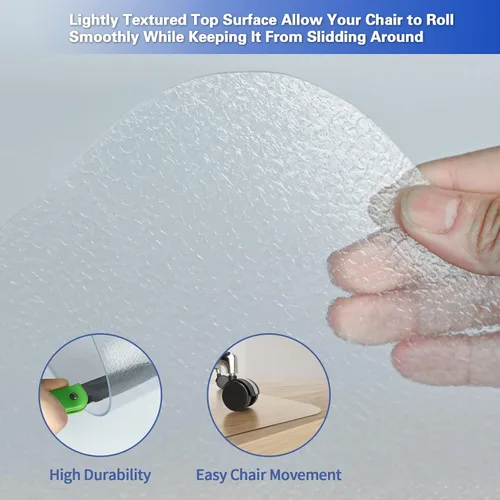 Miniatura 3 de Amyracel Tapete para silla de oficina para suelo de madera dura, tapete de escritorio para suelos de madera, tapete transparente para silla
