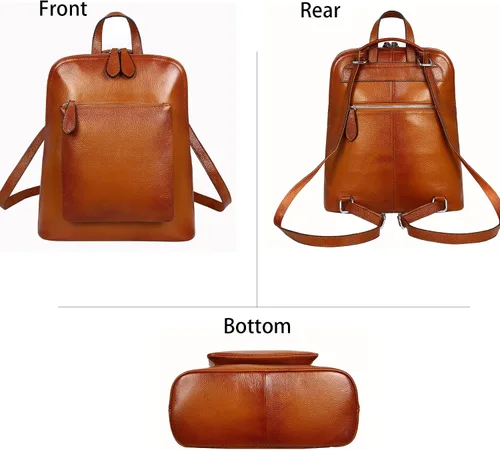 Miniatura 3 de Heshe Mochila de piel vintage casual para mujer para damas y niñas