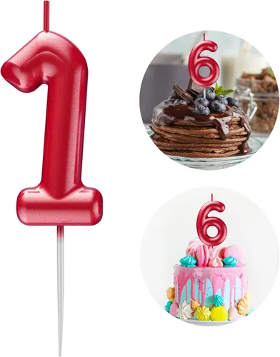 Miniatura 154 de Velas número 2 arcoíris con número 3D de feliz cumpleaños para decoración de fiesta de pastel de cumpleaños, suministros de celebración