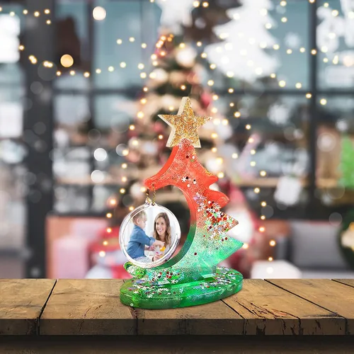 Miniatura 2 de IMIKEYA Moldes de resina para marco de fotos: molde de marco de imagen de árbol de Navidad 3D, marco de fotos de bricolaje, molde de silicona
