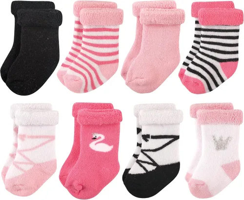 Miniatura 112 de Hudson Baby - Calcetines de algodón para bebés recién nacidos y Terry para niñas bebés