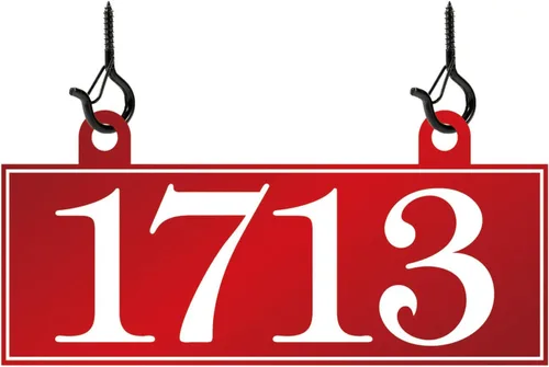 Miniatura 18 de Placa de dirección colgante – Letrero de número de casa, letrero de dirección, números de dirección para buzón exterior, lámpara, poste de luz, 2