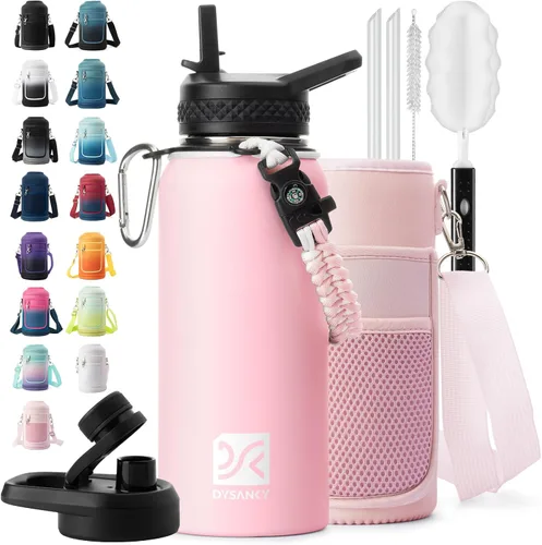 Miniatura 44 de DYSANKY Botella de agua aislada de 32 onzas, metal al vacío de acero inoxidable grueso, jarra de agua deportiva portátil para gimnasio y senderismo