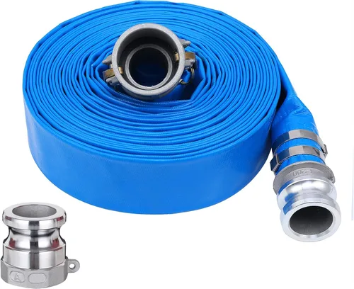 Miniatura 15 de Manguera de descarga plana de PVC de 1-1/2 pulgadas x 50 pies con accesorios de aluminio Camlock C y E, accesorio de bloqueo de leva tipo F