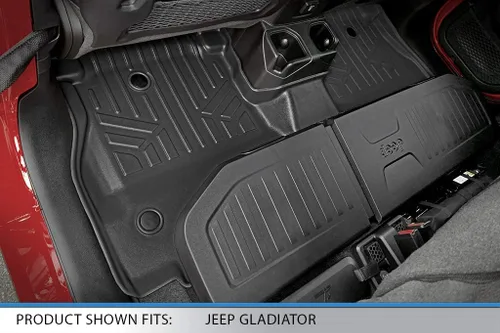 Miniatura 4 de MAXLINER - Juego de alfombrillas negras para todo tipo de clima, ajuste personalizado, de 2 filas, compatible con Jeep Gladiator 2020-2021