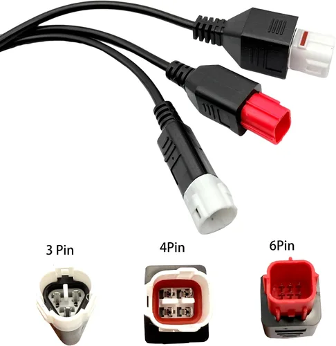 Miniatura 2 de 1 unids 3 en 1 OBD2 Cable de diagnóstico de 16 pines OBD2 adaptador a 3/4/6 pin herramienta de escáner de cable compatible con Yamaha Moto Guzzi