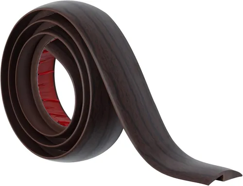 Miniatura 10 de Tira de transición de suelo autoadhesiva para alfombras y pisos, tira de borde de PVC para transición de umbral adecuada para umbral de altura Negro