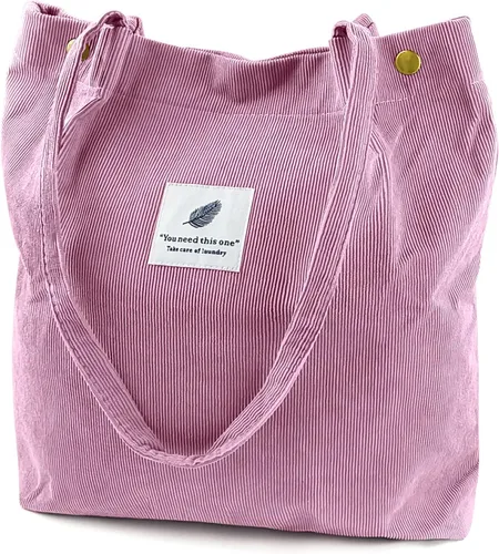 Miniatura 44 de Ayieyill - Bolsa de pana para mujer y niña, con correa de lona para colgar al hombro, bolsa con bolsillo
