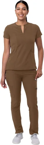 Miniatura 5 de Adar Addition Go-Higher - Juego de uniforme quirúrgico para mujer, camiseta con muescas y cuello en V, pantalones cargo quirúrgicos y ajustados