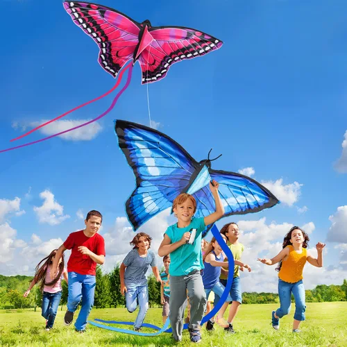 Miniatura 2 de TOY Life Cometa de mariposa para niños, fácil de volar, cometa grande para niños, cometas para niños y adultos, fácil de volar, cometas grandes
