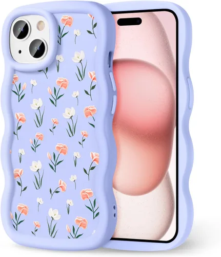 Miniatura 26 de Compatible con iPhone SE/8/7 Funda para Mujeres y Niñas, Marco Ondulado Rizado con Patrón Lindo, Estética Delgada Suave Silicona TPU Parachoques