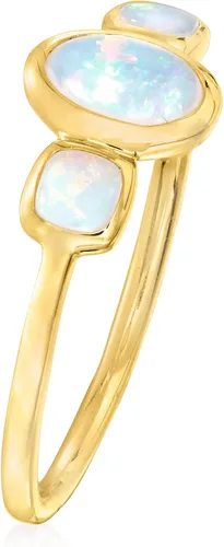 Miniatura 3 de Ross-Simons Anillo de ópalo de 3 piedras en oro amarillo de 14 quilates