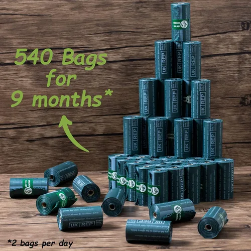 Miniatura 5 de GREENER WALKER Bolsas de basura para perros, 540 bolsas extragruesas, fuertes, 100% a prueba de fugas (marrón)