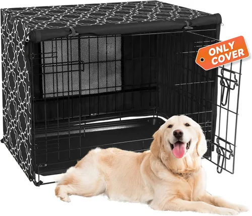 Miniatura 12 de X-ZONE PET Cubierta para jaula de perro de doble puerta - Cubierta para perrera de poliéster, se ajusta a jaula de alambre para perros de 24