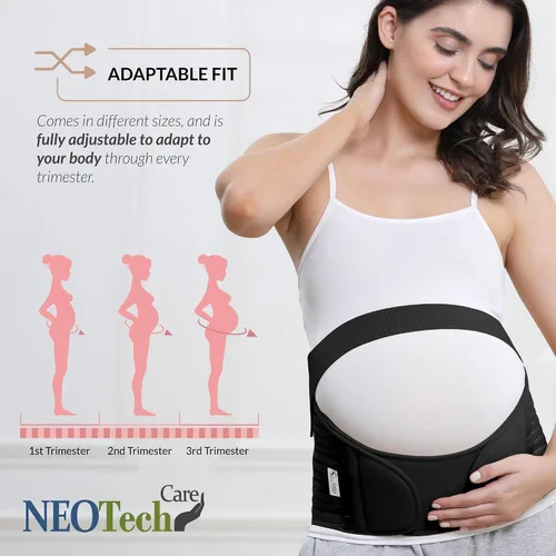 Miniatura 32 de NeoTech Care Cinturón de maternidad para embarazo, soporte para espalda, abdomen, cintura, pelvis (talla L, color marfil)