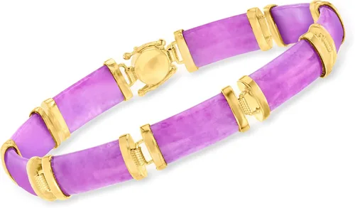 Miniatura 3 de Ross-Simons Pulsera Good Fortune Jade en oro de 18 quilates sobre plata esterlina
