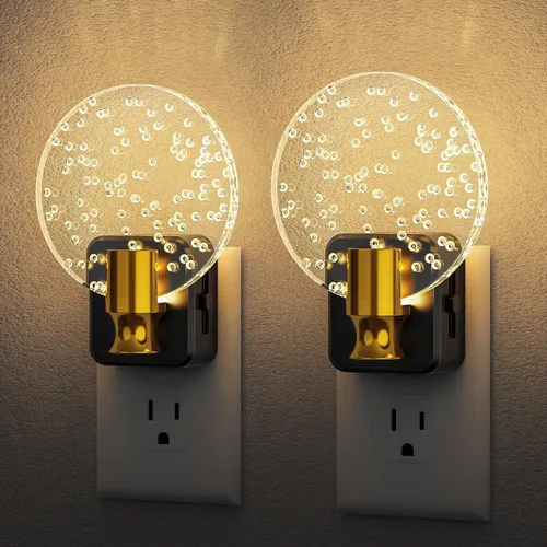 Miniatura 19 de DORESshop Luces nocturnas LED enchufables a la pared, luz nocturna regulable de 3 niveles, luz nocturna decorativa de burbujas, sensor de atardecer