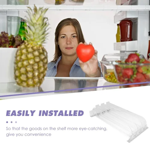 Miniatura 4 de Zerodeko Dispensador de bebidas para nevera: 3 unids Organizador de latas de soda autoempujante para refrigerador Empujador de bebidas ajustable