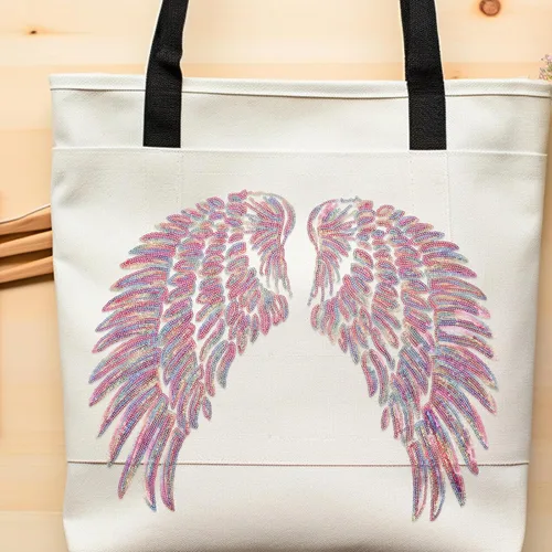 Miniatura 4 de 2pcs Sequin Wing Appliques Embroidered Angel Wing Sewing Patches Clothing Decor Accessories for DIY Garment Craft Embellishment