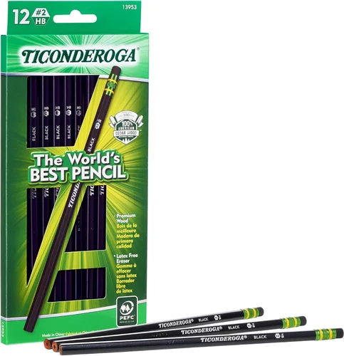 Miniatura 7 de Ticonderoga - Lápices 2 HB suave, negro Con revestimiento de madera Sin afilar Total de 24