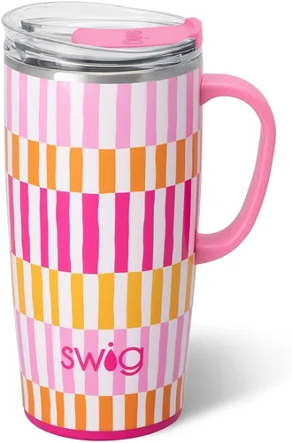 Miniatura 55 de Swig Life Taza de Viaje de 18 oz, Vaso Aislante con Asa y Tapa, Taza de Café de Viaje, Compatible con Portavasos, Acero Inoxidable, Vaso de 18 oz