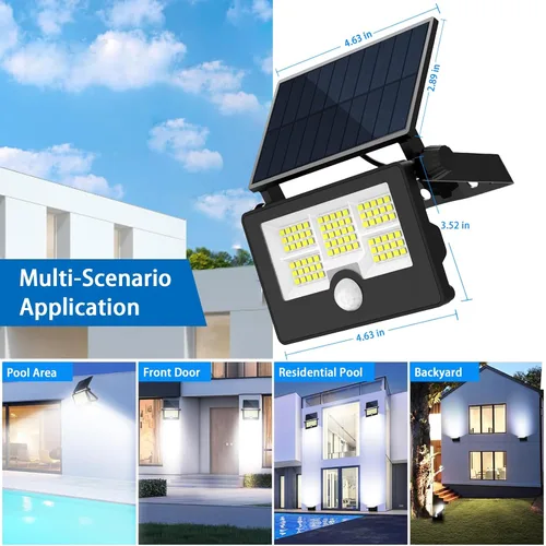 Miniatura 7 de Luces solares de pared para exteriores, impermeables, con sensor de movimiento, rotación de 180°, 4 modos de iluminación, alimentadas por energía