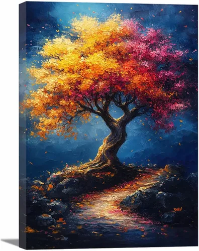Miniatura 26 de VOCBAN Nature Tree of Life Abstract Pictures Canvas Painting Large Modern Canvas Wall Art Colorful Trees Living Room Wall Decor Plant Prints(black