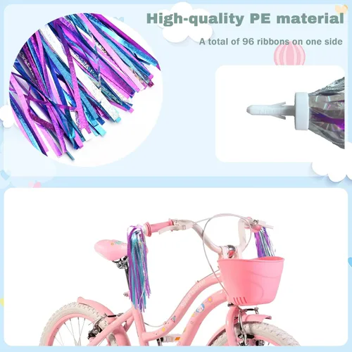 Miniatura 3 de Campana de bicicleta para niños con 2 piezas de serpentinas de bicicleta para niñas, lindos accesorios para bicicletas de niños