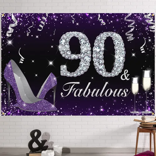 Miniatura 19 de HAMIGAR Fabuloso telón de fondo de cumpleaños tacones altos morados