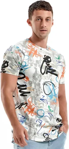 Miniatura 3 de YININF Camiseta de manga corta con estampado hipster hip hop para hombre