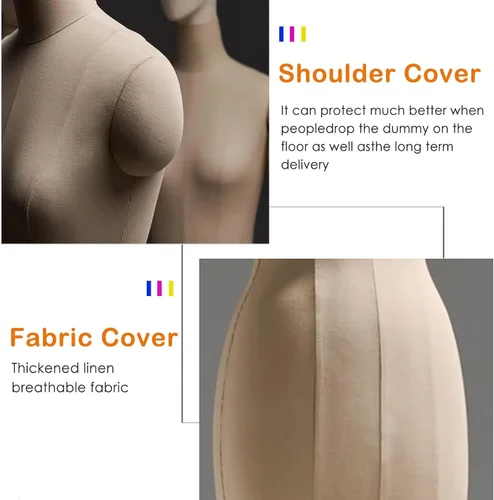Miniatura 5 de Vestido femenino ajustable con forma de maniquí para costura, cuerpo de espuma con soporte de trípode, ideal para proyectos de costura, sastrería