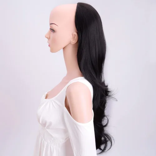 Miniatura 6 de Extensiones de cabello sintético ondulado de 24 pulgadas con clip para media cabeza atada, de alta calidad, fibras japonesas premium para mujer, 11#