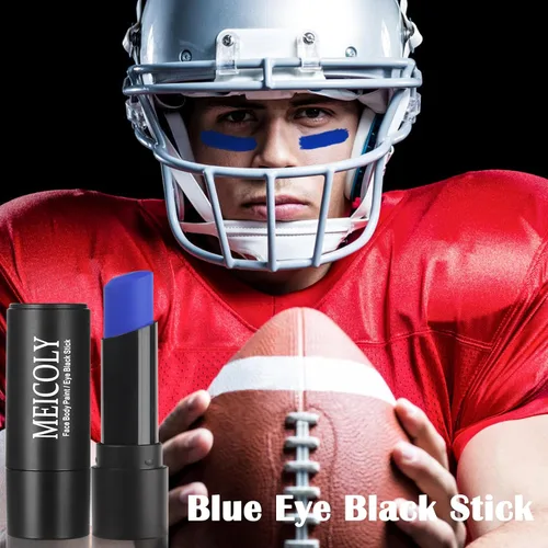 Miniatura 4 de MEICOLY Barra de maquillaje para ojos negros azul real, impermeable para béisbol, sóftbol, fútbol, lacrosse, barra de pintura corporal y facial azul