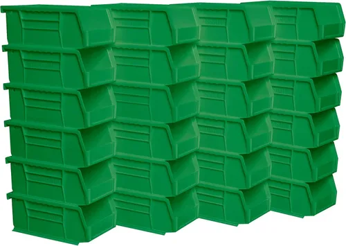 Miniatura 18 de Paquete de 24 contenedores colgantes de plástico 30220 de Akro-Mils, apilables, 7 x 4 x 3 pulgadas, color negro Rojo