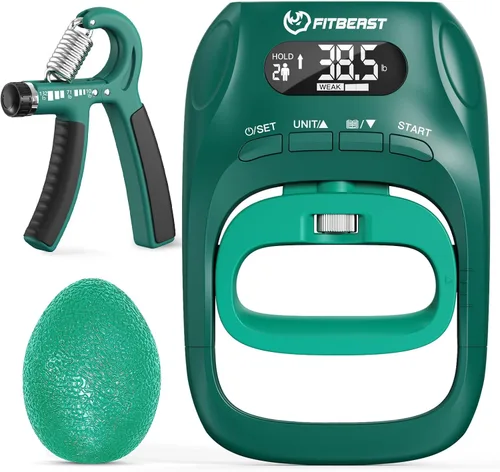 Miniatura 9 de FitBeast Set de prueba de fuerza de agarre con herramientas para fortalecer las manos – Rastrea el progreso, desarrolla la fuerza y apoya la Negro