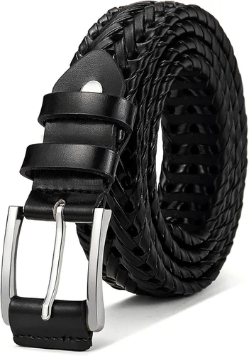 BULLIANT Cinturones para hombre, cinturones trenzados de cuero para hombre, jeans casuales para golf, Anyfit, caja de regalo