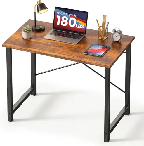 Miniatura 21 de DUMOS Escritorio pequeño para computadora de 31 pulgadas para oficina en casa, escritorios de juegos para dormitorio, mesa de trabajo de estudio