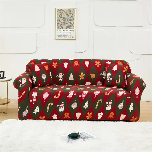 Miniatura 3 de AURLOE Funda de sofá estampada, Juego de funda elástica para sillón, funda de sofá biplaza con patrones para sillón con cojines de 2 plazas