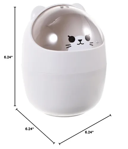 Miniatura 9 de VANZACK Mini bote de basura con tapa, papelera de escritorio, cubos de basura pequeños para escritorio