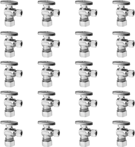 Miniatura 16 de Paquete de 10 válvulas de parada angular EFIELD de 1/2 pulgadas nominal (5/8 pulgadas de diámetro) de compresión x 3/8 pulgadas de diámetro