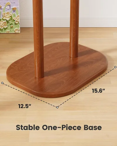 Miniatura 7 de Pipishell Perchero, árbol de pasillo independiente con 8 ganchos y estante de almacenamiento, base de madera maciza, perchero de 66.3 pulgadas